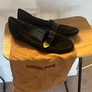 Lorenzo Black Suede Men's Slip-Ons
